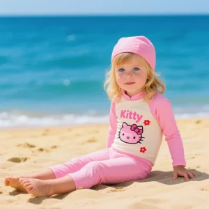 Cute and Pretty Children’s One Piece Swimwear with Print Pattern Anti UV & Quick Dry Features Customized for Girls