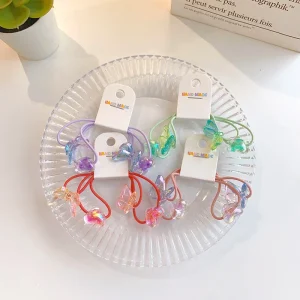 DOWELL Customized Fashionable Kids Hairbands Beaded Hair Balls Bobbles for Girls Quality Resin Pearl Plastic Knockers