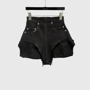 Dark Wind Girl New Washed Old Raw Edge Triangle Pocket Design Sexy Girl Shorts