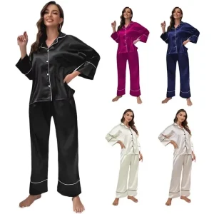 Designer Girl Sleepwear Sets Plus Size Silk Pajama Sets for Women
