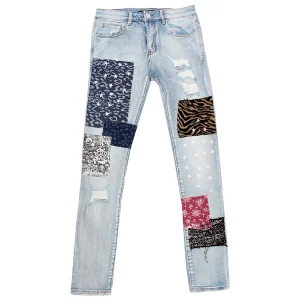 DiZNEW Pants Boys Jeans Embroidery Designs Custom Streetwear Skinny Men Jeans Mix Tapered for Men and Women