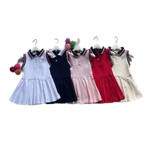 Dress for Kids Solid Color Dress for Kids Girls Polo Style Dresses for Girls