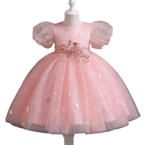 Dresses Kids 4 5 7 9 10 12 to 14 Years Old Youth Girl Prom Junina Party Children Evening Long Gown