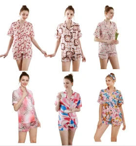 Dropping Shopping Women Silk Summer Sexy Stain New Design Sleepwear Girls Kids Custom Women’s Pajamas