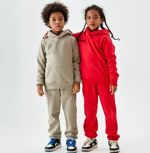 EK 014 Fashion Children Clothing Winter Fleece Hoodie and Jogger Set Boys Sweater Heavyweight Cotton Hoodie for Kids