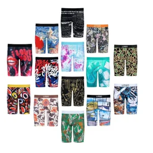 ELHIKO Custom Designer Sport Underwear Boys Short Boxer Brief Underwear Pants Vendor Boxers Briefs Custom Logo