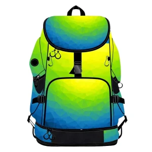 Eco Printed Large Lightweight Gym Training Boys Mens Sport Backpack Swimming Equipment Bag with Shoe Compartment Laptop Pocket