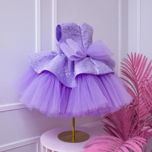 Elegant Kids Boutique Hot Selling Children’s Birthday Gown Sequin Bodice Tulle Skirt Girls Princess Dress
