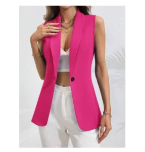 Elegant Waistcoat V Neck Single Breasted Formal Business Waistcoat Vest Woman’s Fashion Vest Red Vintage Waistcoat