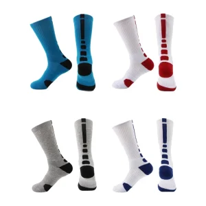 Elite Boys Men Casual Tennis Basketball Socks Performance Cushion Crew High Sweat Absorbent Breathable for Sports