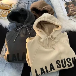 Essentials Boys Winter Custom Printed Thick Hooded Coat High Quality Style Trend Top Men’s Hoodies Sweatshirts Hip Hop Clothes