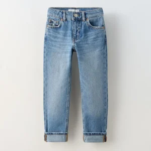 European Children’s Jeans Boys Loose Breathable Casual Pants Trendy Straight Denim Pants