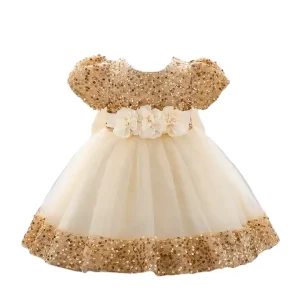 European Fashion Party Dress Sequin Puffy Kid Dresses for Girls of 10 Year Old Flower Girl Dress for Wedding
