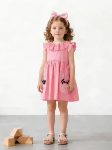 European Style Girl Dress Summer New Tiered Princess Dress 2-8Y Breathable Cotton