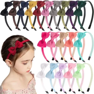 European and American Children’s Bow Headband Solid Color Bow Girls Cute Hair Accessories
