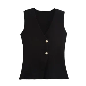 European and American Women’s Multi Color Fashionable Casual Knitted Vest