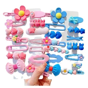 Exquisite Bowknot Flower Hair Clips Fashionable Princess Kids Cartoon Hair Accessories Made Plastic Cute Sweet Style