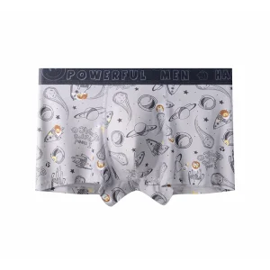 FF4423 Fashion Funny Pattern Boy’s Boxer Briefs Comfortable Breathable Underpants Underwear Cotton Trunk Boxers for Teenagers