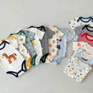 Factory Custom Boy Girl Baby Bodysuits Infant Bamboo Newborn Knitted Bubble Baby Romper Set New Born Baby Romper
