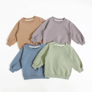 Factory Custom Embroidery Boys Custom Sweatshirt Autumn Cotton Kids Clothes Long Sleeve Round Neck Children’s Clothing