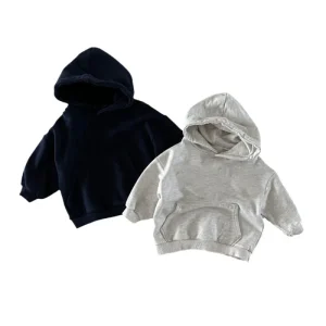 Factory Custom Girls Puff Printing Pullover Sweatshirt Blank Children Cotton Hoodies French Terry Kids Boys Hoodies