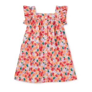 Factory Custom Printing 100% Cotton Neck Buttoned Woven Girls Blouses Shirts Dress