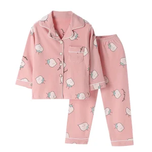 Factory Customize Kids Bamboo Sleepwear Set Carton Warm Kids Bamboo Pajamas Girls Suit Kid Girls Clothes for Teen