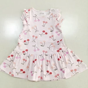 Factory Direct Sales Girls Short-sleeved Dress 2-3 Years Old Summer Casual Polyester/Cotton Children’s Dress