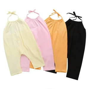 Factory Direct Sales Girls Summer Suspender Jumpsuit Suspender Pants Children’s Backless Baby Romper