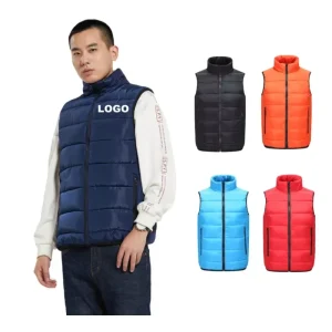 Factory Direct Unisex Casual Breathable Knitted Polyester Zipper Front Winter Outer Wear Vest