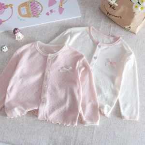 Factory Girl Autumn 100% Cotton Thin Knitted Sweater Air Conditioning Cardigan Skin-friendly and Breathable Outerwear
