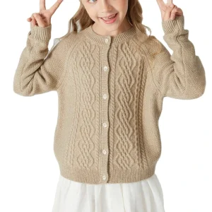 Factory Girls Children Lovely Wool Knitted Cardigan Children Knit Cardigan