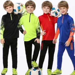 Factory Kids Soccer Training Suit Boys and Girls Long Sleeve Football Sportswear Child Soccer Tracksuits