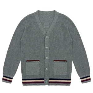 Factory Knit Cardigan Boys Girls Middle School Students’ Uniforms Spring Autumn Shirt Style Sweater Coat for Children
