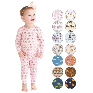 Factory Manufacturer Baby Kids Sleepwear Pajamas Set Fun Patterns Bamboo Clothing Soft Girls Clothing Sets