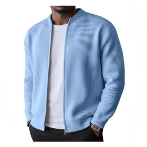 Factory New Style Men’s Casual Jacket Solid Color Long Sleeve Zipper for Boys