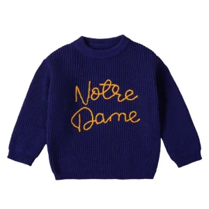 Factory Personalized Name Baby Toddler Girls Oversized Knitted Sweater