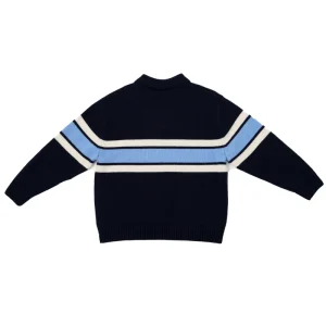 Factory Price Customized Wool Baby Unisex Casual Button Front Stripe Breathable 280g Knitted Sweater Boys Girls Spring