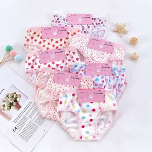 Factory Pure Cotton Edge Briefs Girls Underwear Manufacturer Goods Lace Children’s Girls Floral Multiple Triangle
