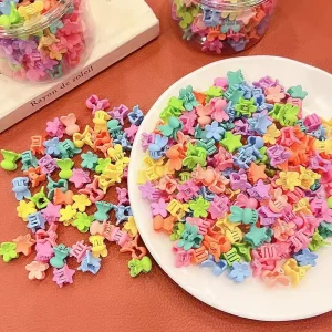 Factory Quality Mini Small Claw Clip Hairbands Colorful Candy Styled Plastic Hair Accessories for Kids Christmas Opp