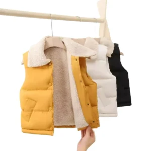 Fall Autumn Winter Infant Toddler Boys & Girls Sleeveless Waistcoat Jacket Solid Color Kids Warm Outwear Puffer Vest