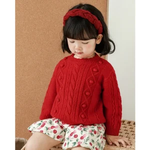 Fall Kids Sweaters Pullover Crewneck Knitted Boutique Soft Toddler Girls Sweaters