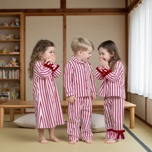 Fall Winter Boy Girl Christmas Long Sleeve Sleepwear Cotton Pajamas 2 Piece Pajama Set Kids Pjs Nightgown Outfit