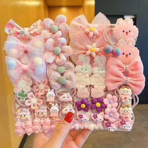 Fancy Day Elegant Children’s Cute Little Girl Princess Hair Accessories Rubber Band with Elastic Hair Ring Polyester Material