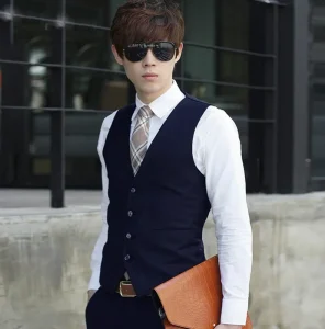 Fashion 14 Colors Vests for Men Slim Fit Mens Suit Vest Male Waistcoat