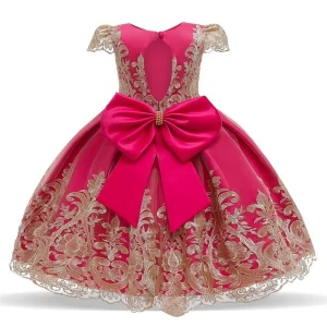Fashion Big Girls Party Dress 0 8 T Dress for Baby Girl Red Wedding Girls Evening Dress