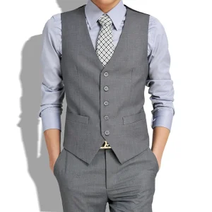 Fashion Classic Vest for Men Formal Casual Dress Vest Suit Slim Wedding Waistcoat