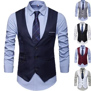 Fashion Custom Mens Colorful Polyester Waistcoat Vest