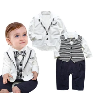 Fashion Gentleman Baby Boy Clothing Romper Kids Clothes Baby Boy Clothing Set