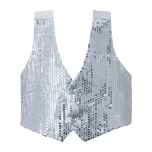 Fashion Kids Sleeveless Sequined Vest Hip hop Jazz Dance Stage Costume Girl Boy Jacket Shiny Waistcoats Glitter Sequin Vest